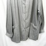 Woman Within Plus Size 30/32 Corduroy Top 3X Button Front Pleated Back Gray E Photo 4