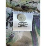 Ana Green/Gray/Purple Floral‎ Chiffon 3/4 Sleeve Blouse Size M Elastic Waist Green Size M Photo 7