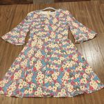 Stine Goya jasper daisy field teal multi color Floral Mini Dress 3/4 sleeve M Blue Size M Photo 10