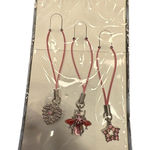 NEW Pack of (3) Pink and Silver Phone Charms Heart Star Bee Y2K Charms Photo 0