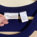 Allison Brittney Allison Brittany Navy & Tan Striped Knit Sweater Dress #O Photo 1