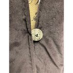 Vintage Dark Chocolate Brown Velvet Blazer Embroidered Ivory Floral Pattern Size M Photo 6