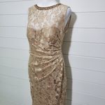 Aidan Mattox Aidan‎ Mattox Light Gold Long Sleeveless Cocktail Dress. Size: 6. Photo 1