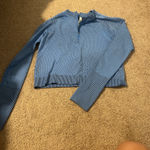Lululemon  Athletica Blue Patterned Half-Zip Top Photo 0