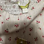 Gianni Bini ianni bini retro coquette karen blouse flower garden ivory pink Photo 3