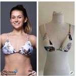 Swiminista x JPH Sexy Bikini Top Art Toss Print White Size M Photo 1
