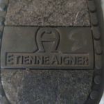 Etienne Aigner EA  Brown Navy Flats Loafers Canvas Shoes Size 7.5 EUC #3162 Photo 6