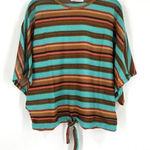 ZARA  Trafaluc‎ Oversized Boho Stripe Knit Semi Sheer Lightweight Top Shirt Small Photo 0