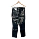 Good American NEW Good Classic Faux Leather Straight Leg Pants Black 8/28 NWT Photo 5