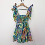 Show Me Your Mumu  Claire Painterly Petals Mini Dress Bow Ties Size XS Photo 2