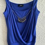 Vintage‎ Y2K 90s B Wear Womens Y2K Wrap Top Size S Blue Romantic Sexy Holiday Photo 2