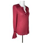 Lucky Brand Embroidered Top Womens XS Flare Sleeve BOHO Festival Woven Blouse Photo 11