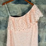 Loft Women's Pink One Shoulder Eyelet Ruffle Dress Size 6 NWT Summer Party Photo 8