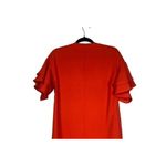 ZARA  V Neck Shift Mini Dress Short Tiered Ruffle Sleeves "Night-Out" S Red #2979 Photo 9