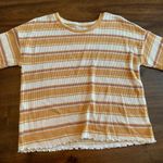 American Eagle American‎ Eagle Top Women’s Medium Striped Shirt Yellow Photo 0