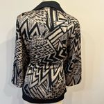 Guess NWT  Jet Black Multi Tribal Print Waterfall Silky Shawl Cardigan Medium Photo 7