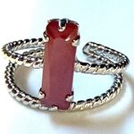 Handcrafted sparkly ring made with quality Austrian crystal adjustable Silver Photo 2