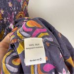 Gorman Printed Lightweight Knee Length Smocked Silk Dress Purple Size M Photo 5