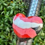 Pink red cream black heart cocktail ring Photo 3