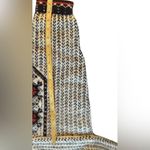 VTG Wool Chunky Knitted Cardigan Sweater M Black Cream Red Metal Scroll Buttons Size M Photo 10