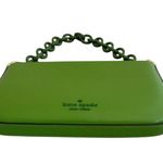 Kate Spade Madison Saffiano Pochette Bag + Card Holder Resin Chain Turtle Green Photo 7