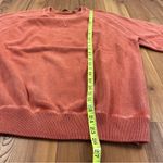 Paradise Collection Cotton Crewneck Sweater Ribbed Neck Cuffs Hem Salmon Large Red Photo 2