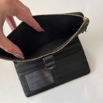 Fossil  Fiona Tab Clutch Black Leather Wallet w/ Gold Hardware Photo 6