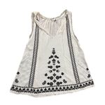 Anthropologie AKEMI + KIN Chelsey Embroidered Antique White Black Tank Top sz M Photo 3