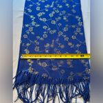 Pashmina Scarf made‎ in Turkey, Blue and Gold Photo 3