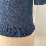 Vintage Casual Corner Blue Knit V Neck Short Sleeve Top Pullover XS/S Photo 5