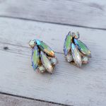 Vintage Clip On Earrings Stunning & Stylish Iridescent Statement Earrings Photo 2