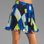 Milly  Rectangle Flared Mini Skirt Photo 0