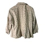 Chico's  Leopard Print Jacket Metallic Tan Ruched 3/4 Sleeve Size 1 Photo 6