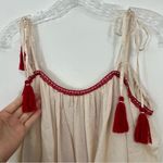 Love Sam  Ivory Rose Embroidered Peasant Top Cold Shoulder Size Small Photo 7