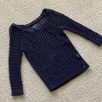 American Eagle NEW Sweater Navy Blue Fishnet Knit Size XS Cotton Blend NWOT Photo 1
