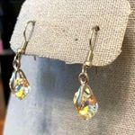 Swarovski Crystal AB Heart Dangle Fish Hook Earrings Silver Photo 9