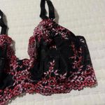 Wacoal  34DD Embrace Lace Black Pink Red Floral Bra Underwire Unlined 65191 Photo 6