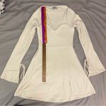 Oh Polly  Amryn Long Sleeve Sweetheart Neckline Mini Dress in Ivory, US 4 (Small) Photo 5