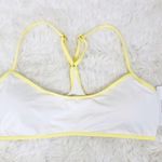 l*space L* Pamela Racerback Bikini Top White Yellow Colorblock Bralette Size XL New Photo 2