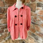 American Rag Coral & White Polka Dot Jacket Photo 2