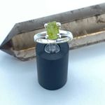 Natural Rough Green Apatite Rough Sterling Silver Ring Photo 0