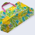 Lilly Pulitzer x Estée Lauder Yellow Lemons Blue Green Floral Shoulder Tote Bag Photo 6