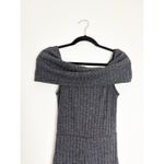 Lulus  Always Styling Charcoal Grey Off-the-Shoulder Ribbed Jumpsuit Size Small Photo 4