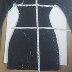 Black Sequin Bodycon Backless Mini Dress S Coquette Girl Y2K LBD Date Night Photo 3