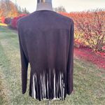 Karen Kane Brown faux suede jacket with fringe Photo 7