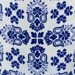 Loft Ann Taylor White Blue Square Neck Long Sleeve Size Small EUC #1177 Photo 4