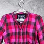 PINK - Victoria's Secret  Shirt Dress Hot Pink Flannel Plaid Tunic XS Rhinestone Photo 3