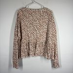 Pink Lily  Leopard Waffle Knit Top Size Medium Photo 1