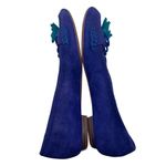 DKNY  New York Suede Ballet Flat Loafer Tassel Purple Green SZ 6 Photo 5