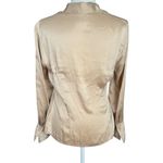 Fred David Vintage Light Tan 100% Silk Blouse Top with Ruffle Cuffs Small Photo 2